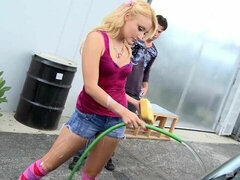 큰 엉덩이, 큰 음경, 금발의, 오랄섹스, 도기스타일, 자연의 가슴, 청소년, 젖가슴