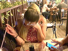 two mates controlling my toy in Public Restaurant! Holding wails! Anastasia Lynn