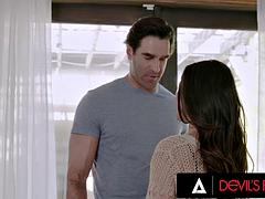 DEVILS FILM - Handyman Plumber Caught His Next Hot Customer Masturbating And Helped Her Out