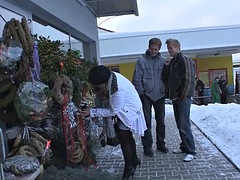 Blond, Mollig, Oudere vrouw, Tsjechisch, Dubbele penetratie, Europees, Omie, Trio