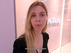 Lucky shoplifter MILFetta gets her tight pussy drilled in public mall toilet - Real POV