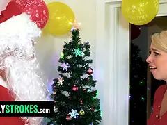 Busty stepmother and her insane stepdaughter get banged by santa claus
