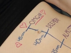 Body Writing, Belly Bulge with a Thrusting Dildo and Cumshot