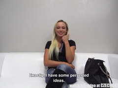 Wonderful Czech Blond Hair Babe Masturbates to Ass Fucking with HUGE Dildo
