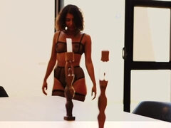 Doigter, Béant, Lingerie, Masturbation, Rasée, Jarretelles, Adolescente, Nénés