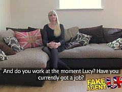 Tall blonde MILF craves hard cock in fake casting