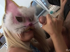 White Kitty Gets Double Penetrated