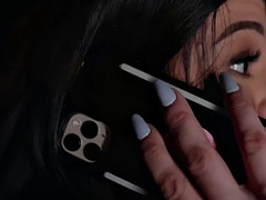 Vakker, Svart, Brunette, Mørk, Fingring, Runke, Onani, Ridning