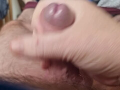 My Friend Lies Down and Jerks His Cock off Until He Loves Playing with His Cock While I Watch.