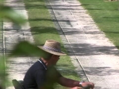 Blue Angel, Sandra Shine - naughty girlfriend sunbathing, kissing and smoking outdoors