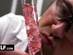 Watch Rachael Cavalli and Chad Alva cosplay as Bimbo Babes & engage in hot anal action in Mylf Labs