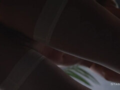 Extremely hot natural girl stripping for a camera