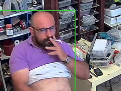 Bear Daddy Caught on Security Camera