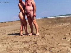 Strand, Dominante vrouw, Hd, Vernedering, Man, Naakt, Penis, Openbaar