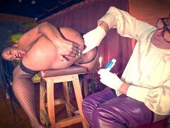 항문에서 입으로, 본디지 훈육 사디즘 마소치슴, 큰 엉덩이, 지배, 에보니, 랑제리, 장난감들