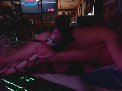 Casual Translesbian Love Making, Synn & Mistress Cy Having Sex While Synn Gets Tied up & Fucked Hard XXX 666 23 13