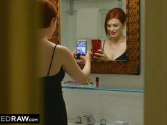 Sucer une bite, Hard, Époux mari, Léchez, Lingerie, Chatte, Rousse roux, Jarretelles