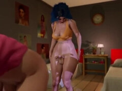 Tridimensional, Anal, Boquete, Pau, Futanari, Hermafrodita andrógina, Estudante, Adolescente