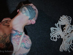Nicky Tape Gagged and Rope Bondage