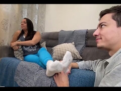 Leie, Weibliche domination, Fußfetisch, Sporthalle, Socken