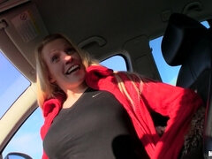 Ain't Nothing Like The Real Thing, Baby! - blonde Lucie gives blowjob in car