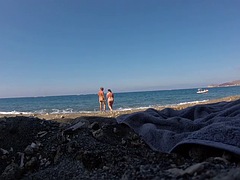 Plage, Grosse bite, Britannique, Couple, Grecque, Piscine, Softcore, Nénés