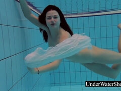 Underwater Show featuring girlie's brunette sex