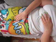 Caught my stepsister Beautiful Ann getting off and had my way with her, tearing her leggings on her big ass