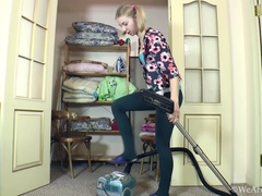 Kristinka masturbates after some vacuuming