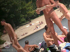 Plage, Compilation, Nue  à poil, Public, Voyeur