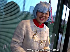 Chubby Riho Machida looks so cute in her cosplay costume