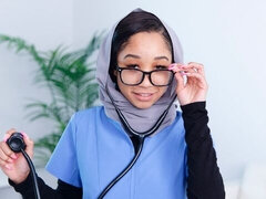 A sexy Muslim hottie Alicia Reign looks good in the missionary pose