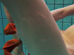 Markovas sexy orange stockings underwater