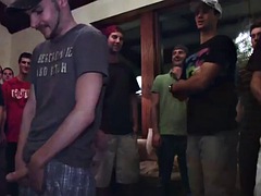 Str8 stud hazed and banged 4 frat voyeur at party