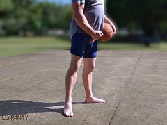 Playing basketball on a public court with my dick on display