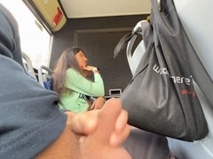 Katty West gives a public bus blowjob, milking and gargling a stranger's beef whistle!