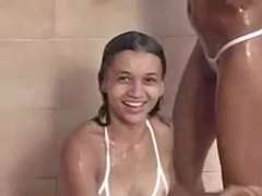 a pair of Pretty 18yr aged Brazilian Teens Shower and also Play Together