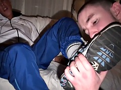 Amateur sneakers fetish stud fucked by BF after cock sucking