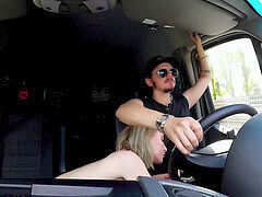 arses BUS - Petite blondie Lia Louise likes backseat screw and facial in the van