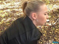 Angel-faced teen czech girl Jenny Wild yanks my penis in the woods