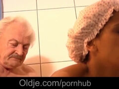 Oldje featuring Isabella Chrystin's blowjob action