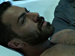 Hot Armenian daddy gets fucked by big black cock