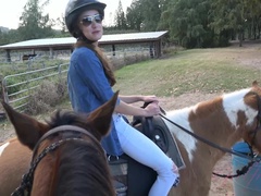 After a 1hr horseback ride in Hawaii, Victoria takes a bath with you.