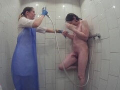 In shower, uniforms, roleplay