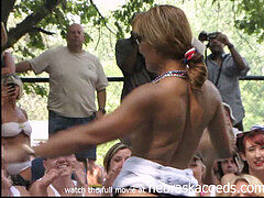 inexperienced wet shirt contest at Nudes a Poppin Festival Indiana