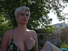 Busty crazy MILF in hot public fuck