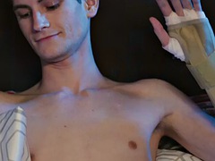 Taboo stepfather fucks his stepsons ass bareback while alone