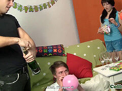 euro school teenagers starting up a orgy party