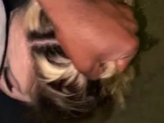 Chubby Blonde Rough Interracial Blowjob