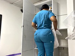 Patient with oiled ass recorded in the office